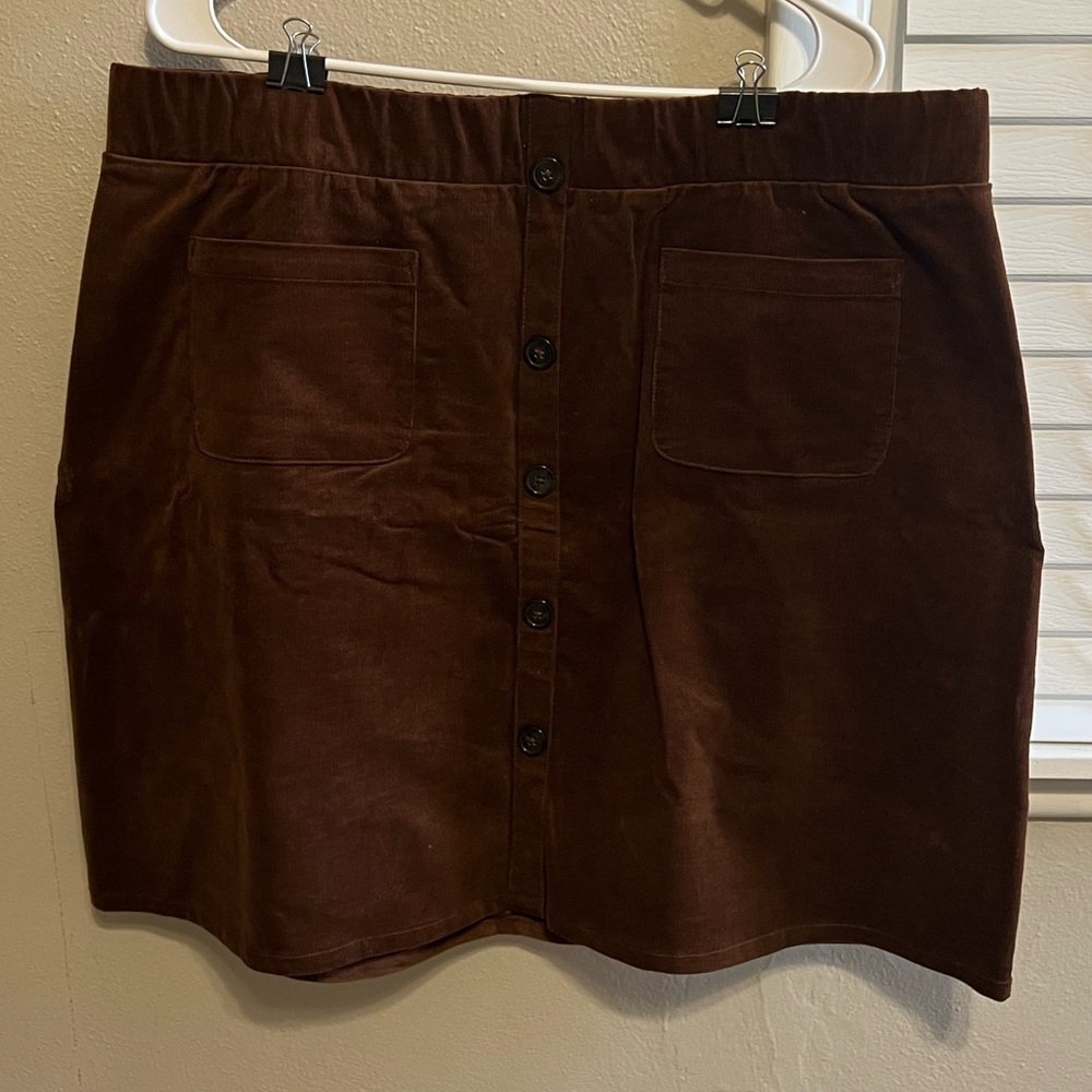 Torrid Chocolate Button-Front Mini Skirt